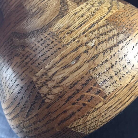 Wood Vase Oak Segmented Hand Turned Handmade 6 Inches - Picture 8 of 8